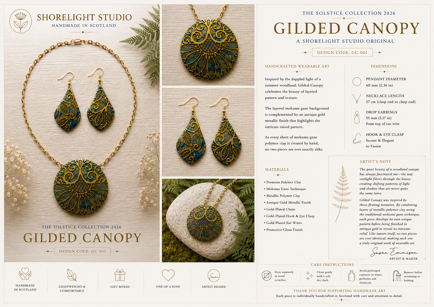 GILDED CANOPY - Necklace & Earrings Set