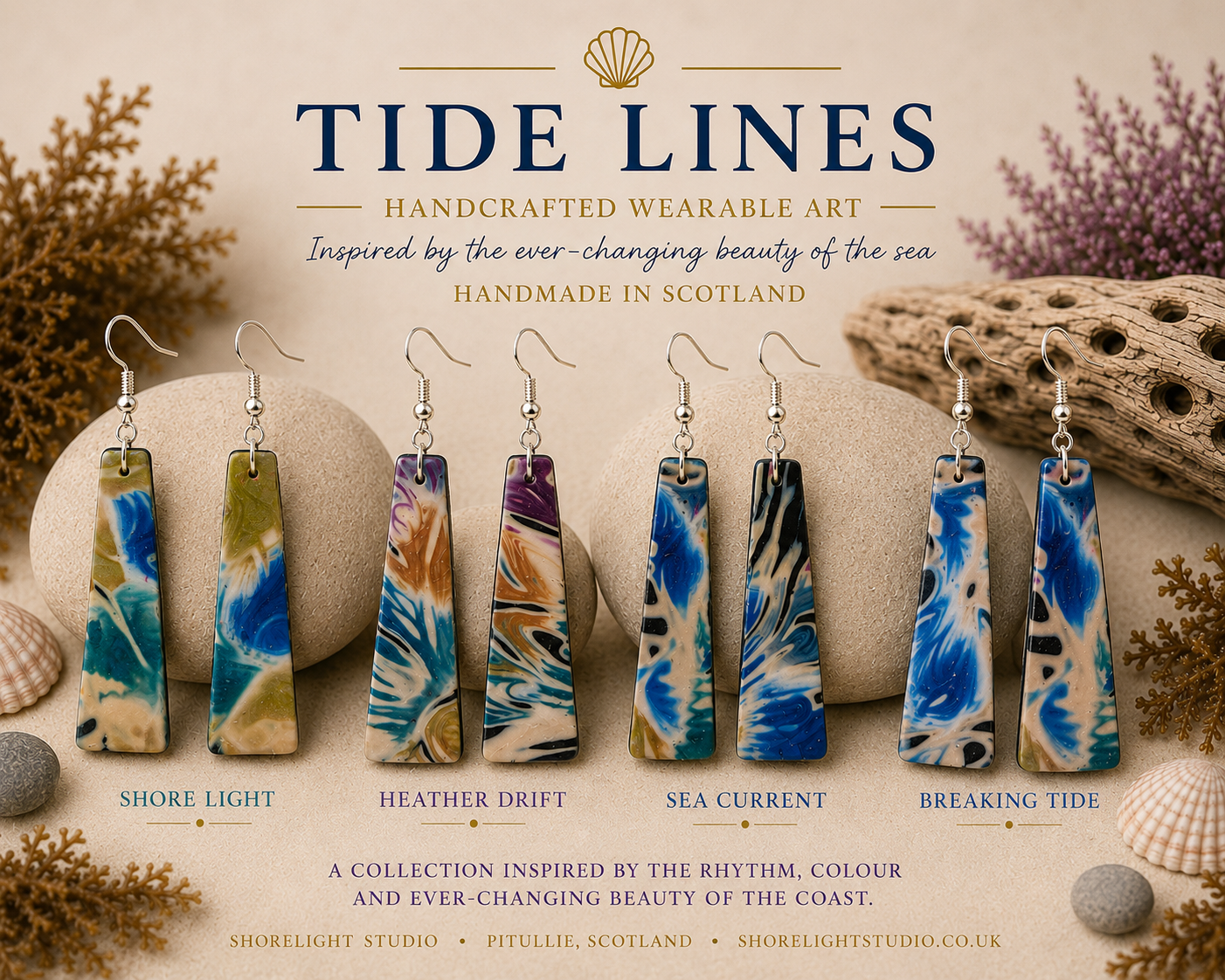 Tide Lines – Handcrafted Coastal Earrings