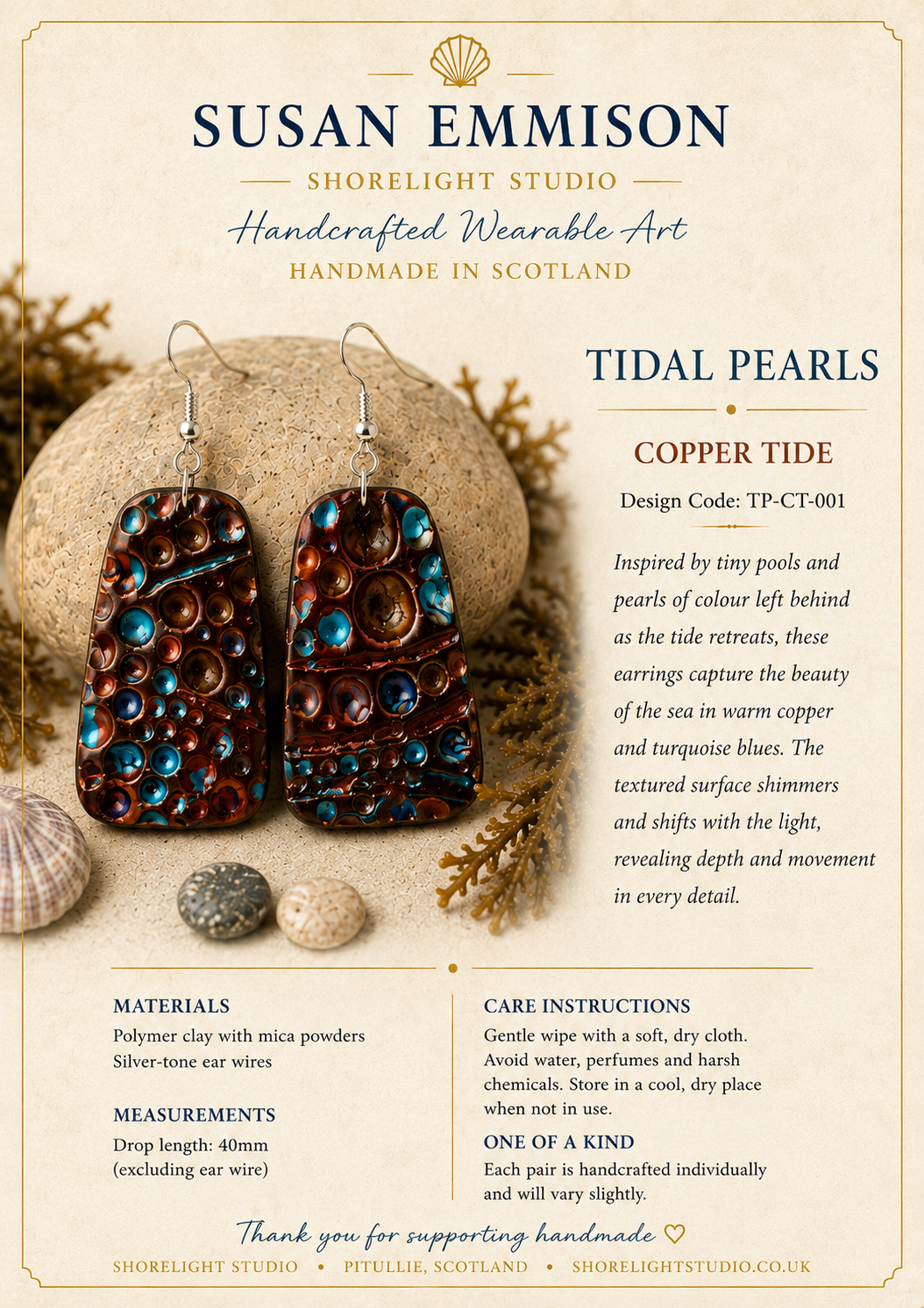 Tidal Pearls – Copper Tide Earrings
