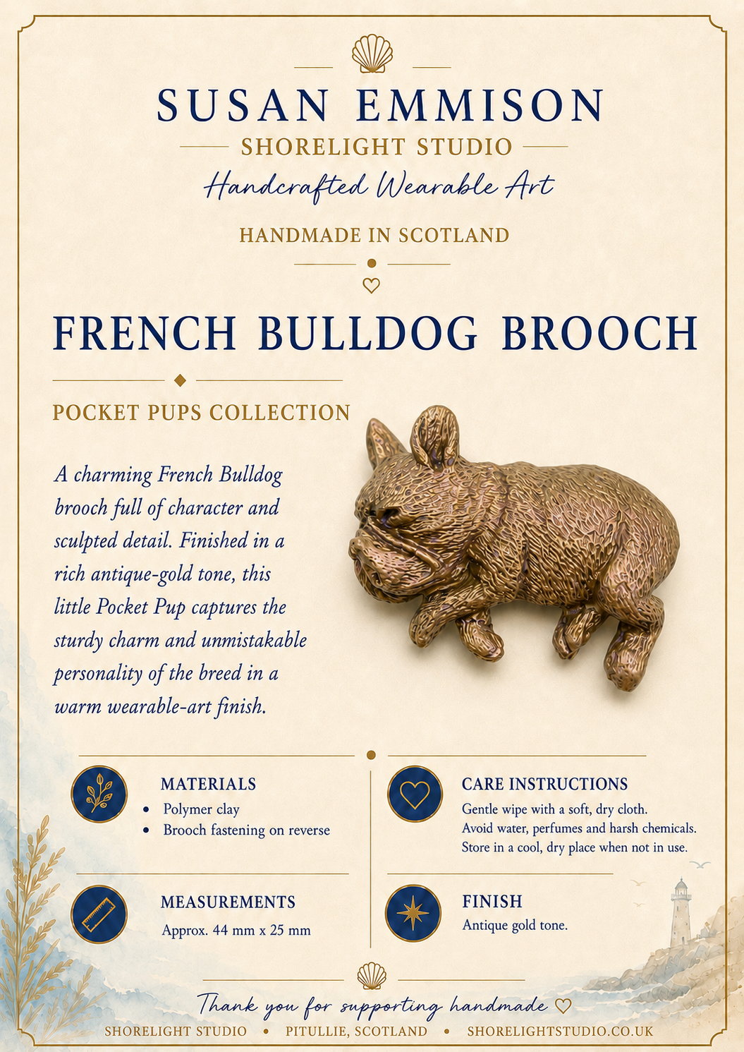 French Bulldog Brooch