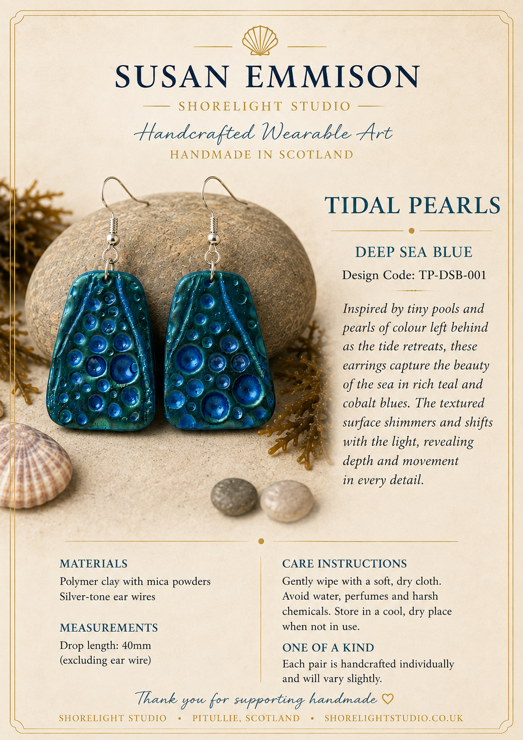 Tidal Pearls — Deep Sea Blue