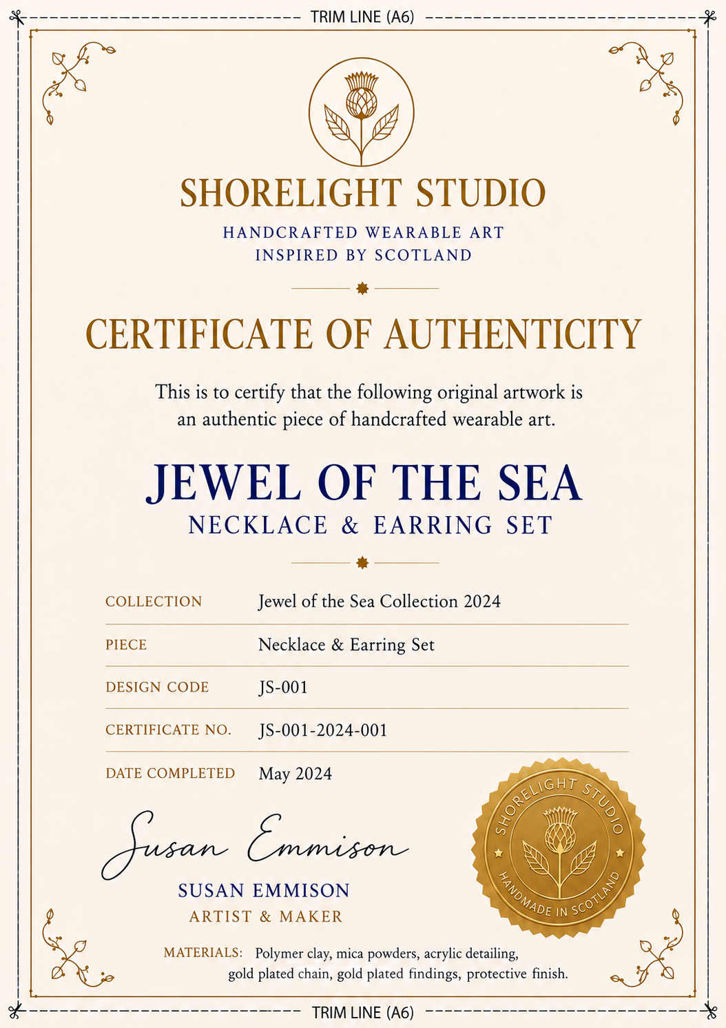 Jewel of the Sea Necklace and Earring Set