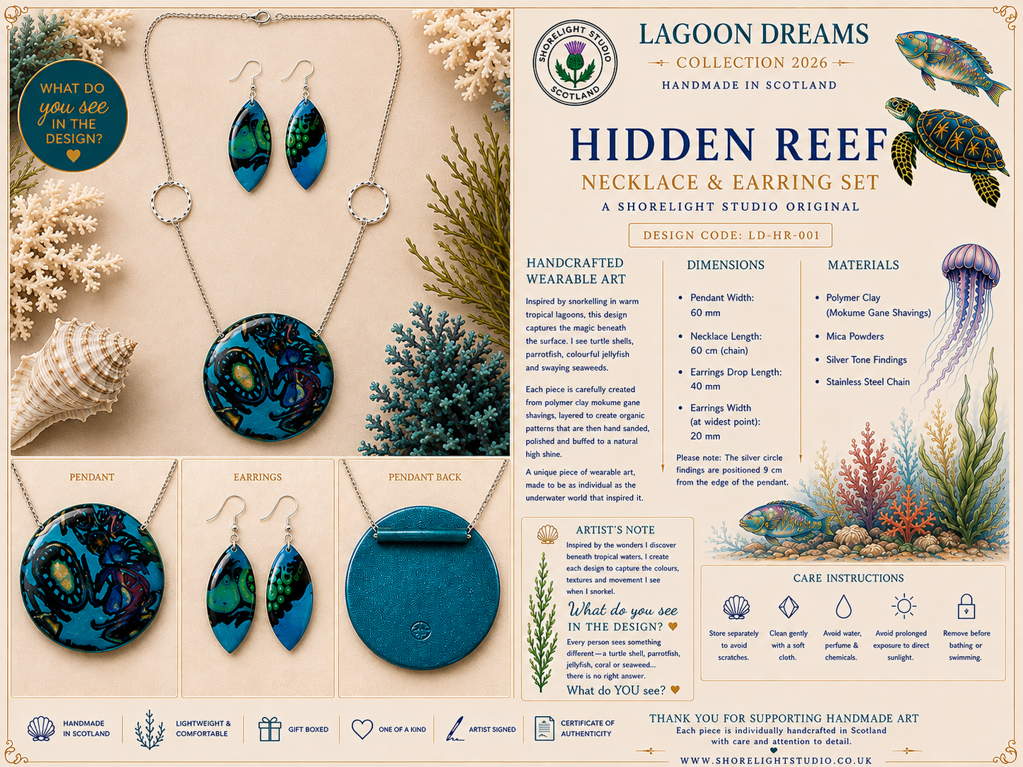 Hidden Reef Necklace & Earring Set