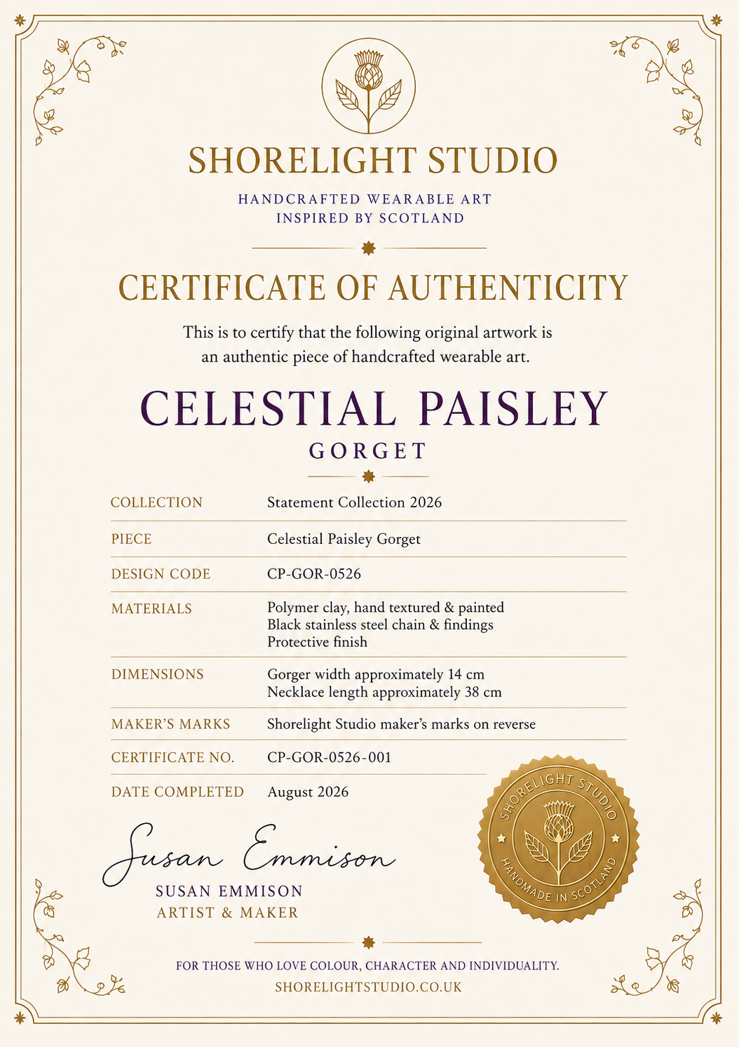 Celestial Paisley Gorget