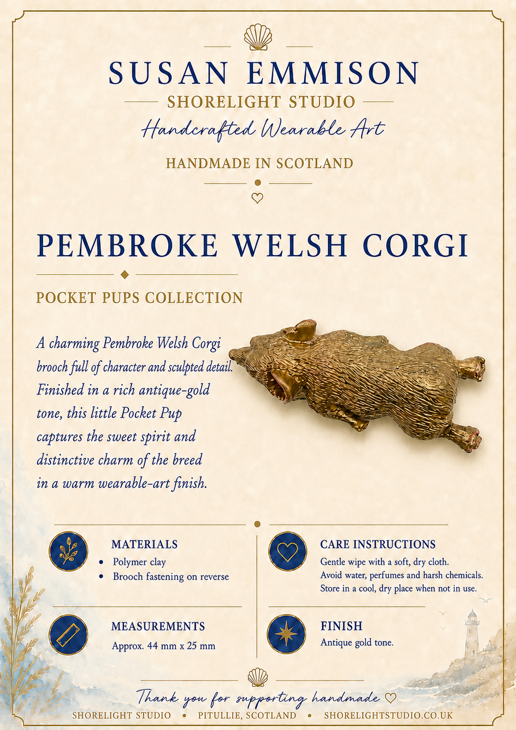 Pembroke Welsh Corgi Brooch