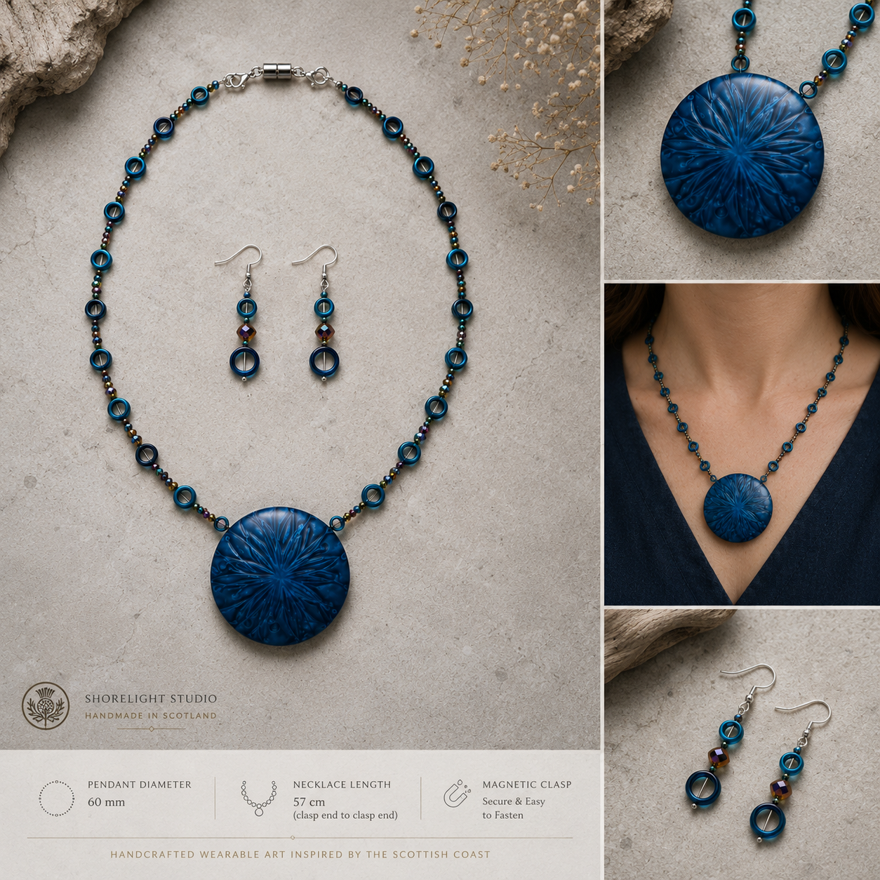 OCEAN ECHO - Necklace/earring set