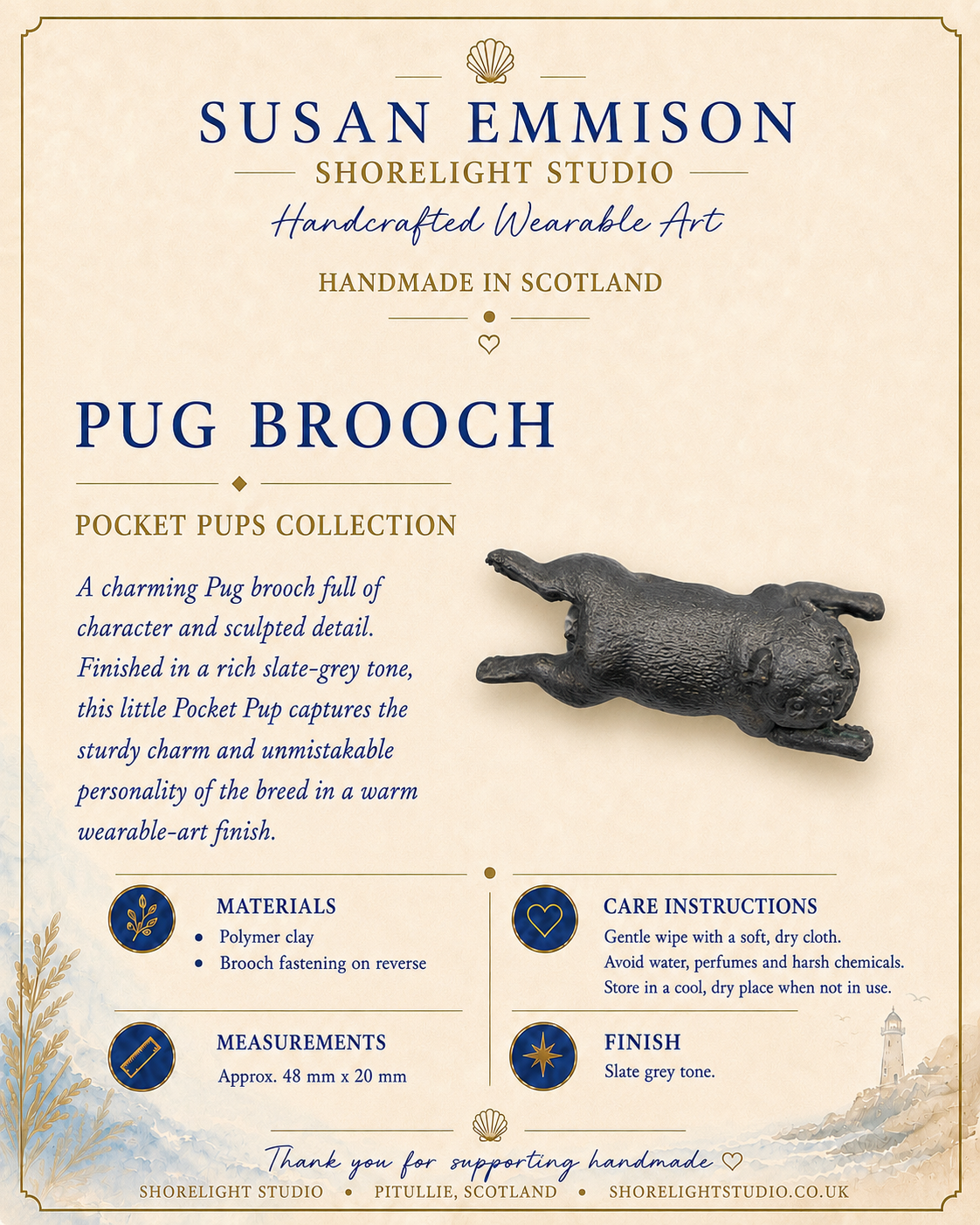 Pug Brooch