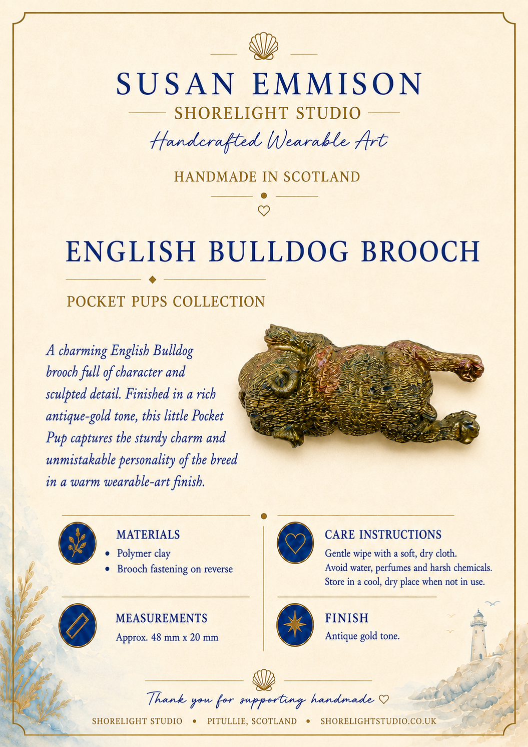 English Bulldog Brooch