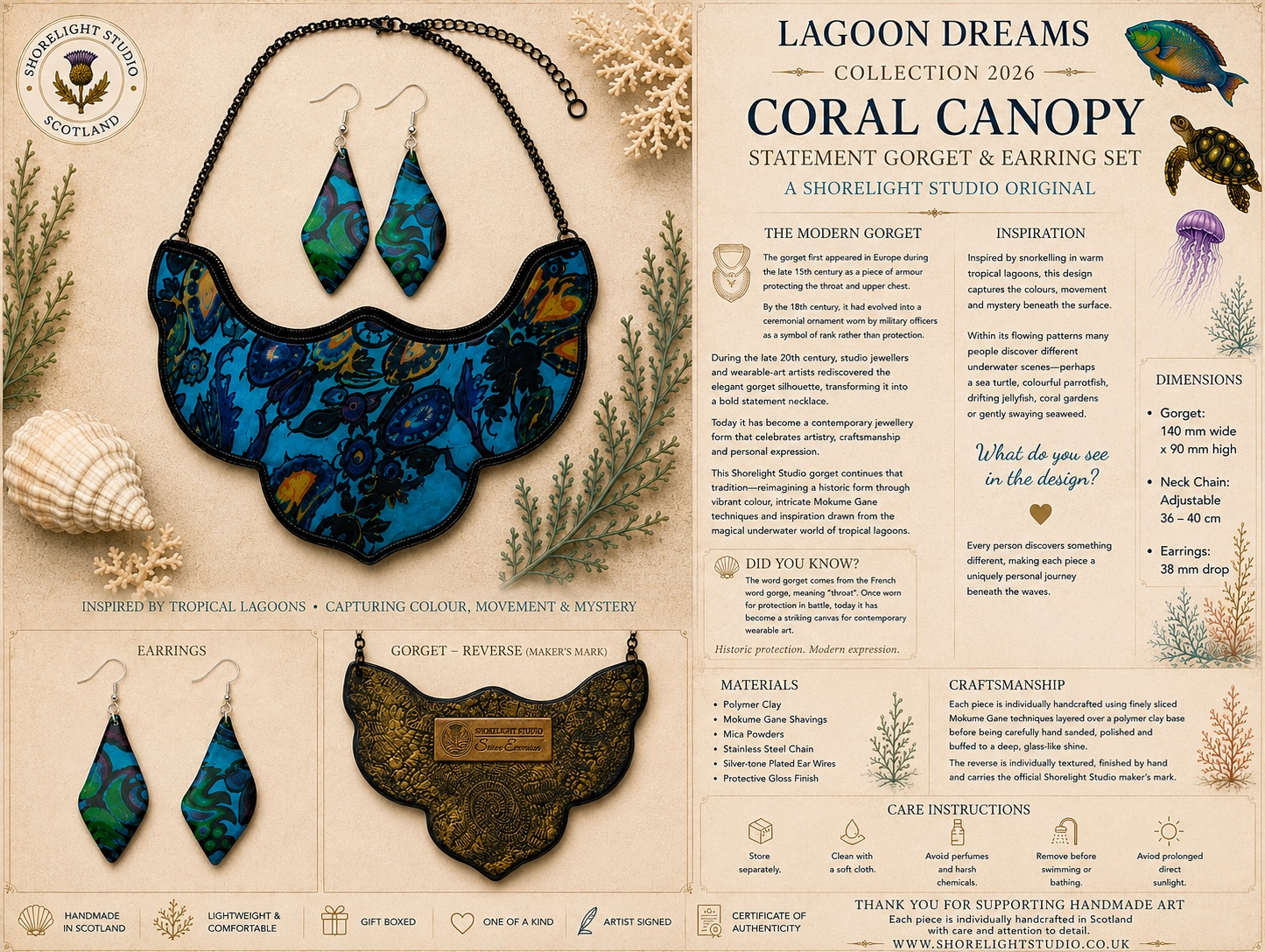 Coral Canopy - Gorget and Earring Set
